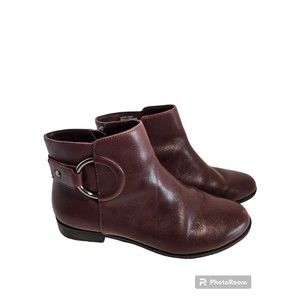 Alfani Women's Avvia Malbec Size 7.5 Brown Leather Closed Toe Ankle Booties